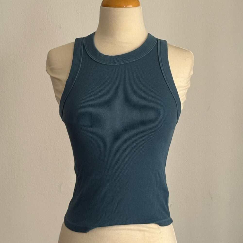 Old Navy Teal Ribbed Tank Top - Women's Sleeveless Knit